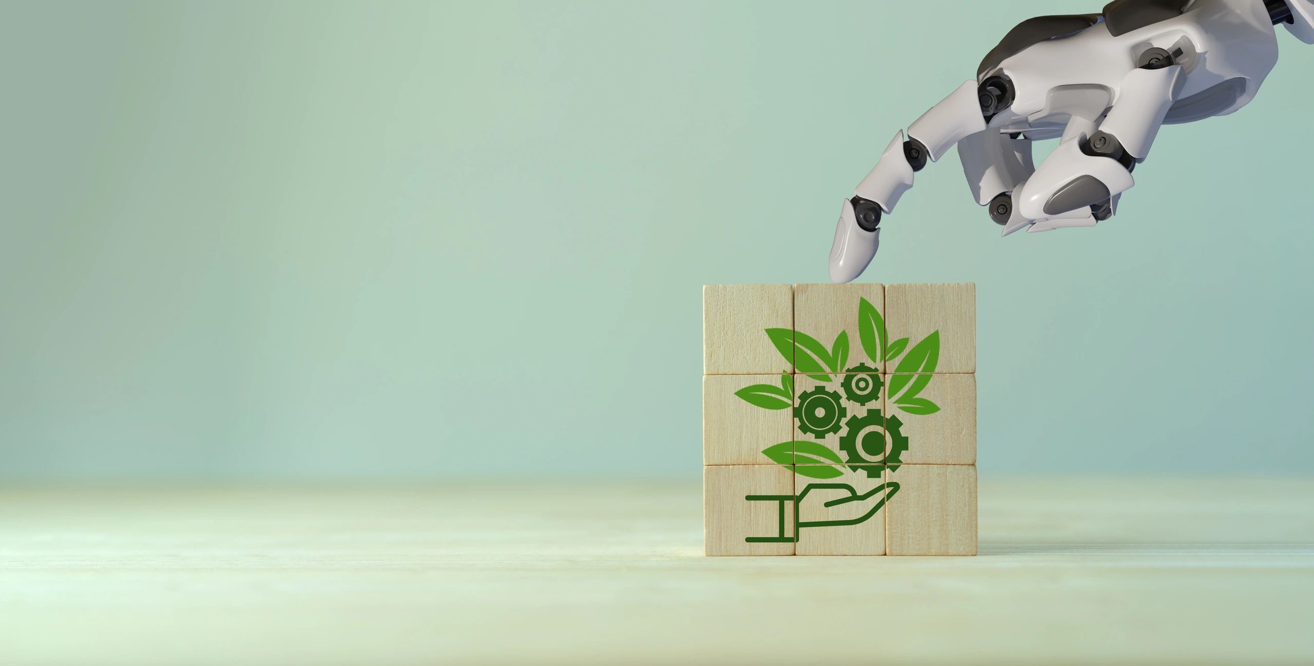 Environmental technology concept. Using AI for environmental sustainability and protection. Sustainable planet trend and bio-economy to limit climate change and global warming. Clean technology trend. (Environmental technology concept. Using AI for en